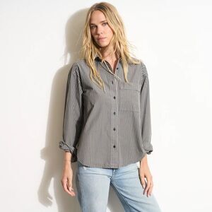 Rowan Elliott Oversized Stripe Poplin Shirt in Ashen Stripe Size S